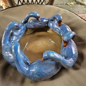 Vintage Asian Lusterware Circle of Geese Bowl